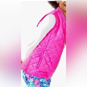 It’s a Lilly Pulitzer!  Payton Quilted RazBerry Vest!!